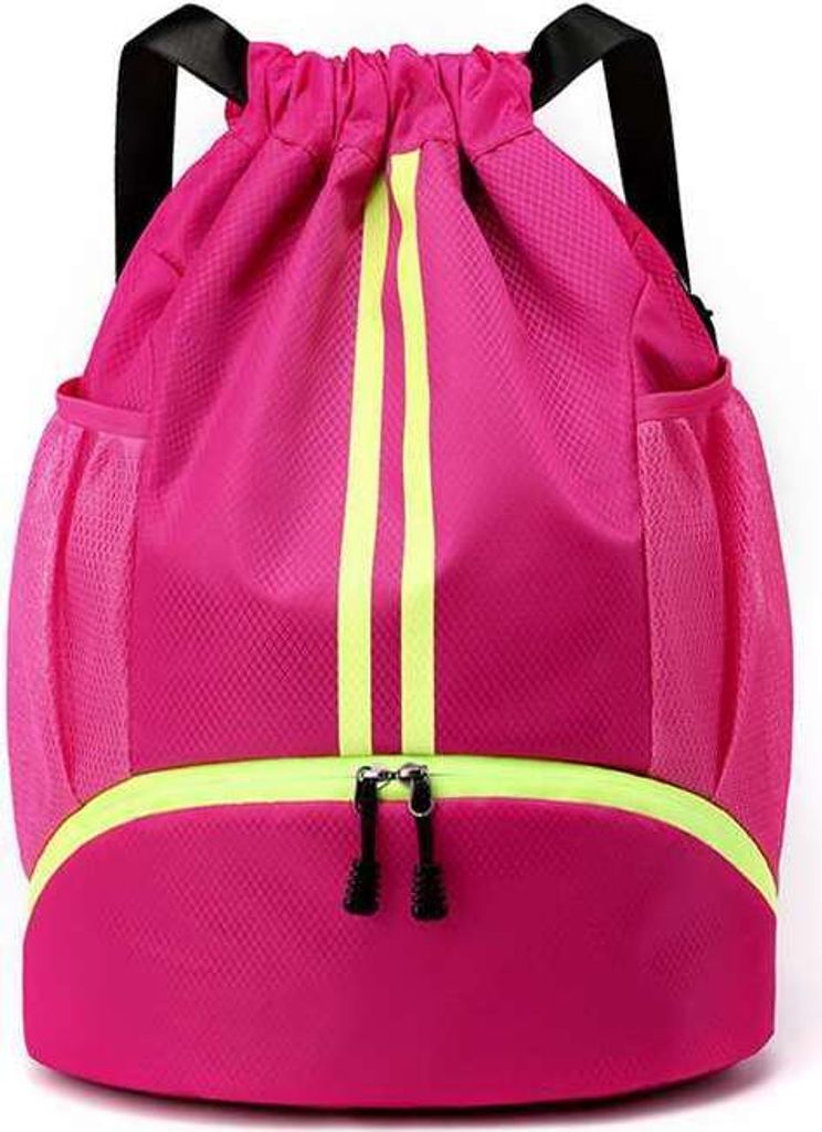 Großer Kapazität Urlaub Reisetaschen, Unisex Sporttasche, Kordelzug für Reiten Klettern Schwimmen, Farbe: Rosa