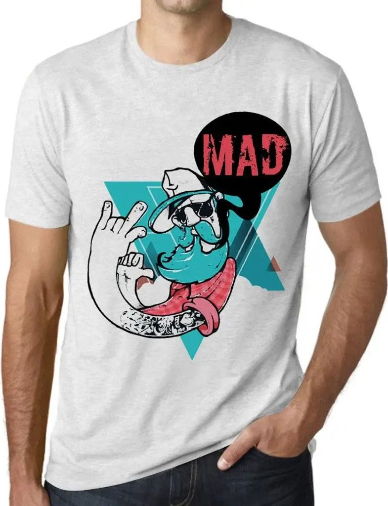 Herren Grafik T-Shirt Funky Grampa Mad Öko-Verantwortlich Vintage Jahrgang Kurzarm Lustige Druck Geburtstag Geschenk Mann