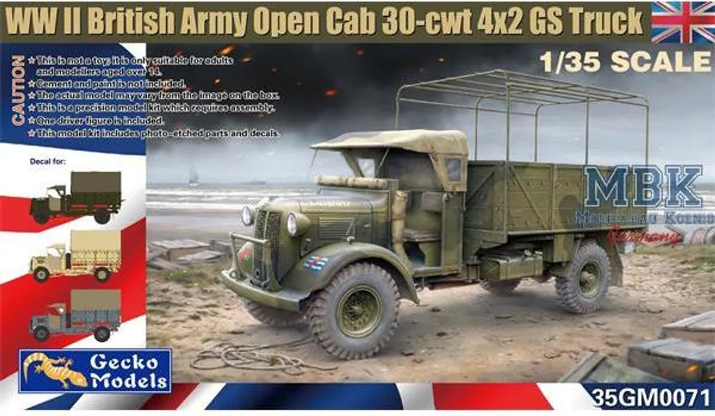 Camion GS 4x2 Benne Ouverte 30 Quintaux Gecko Models 35GM0071 Militaire