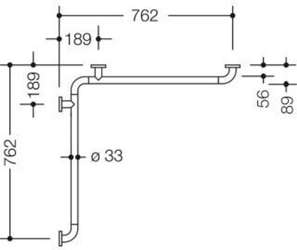HEWI 801.35B110 92 Dusch-Wannenhdl., matt, d:33,