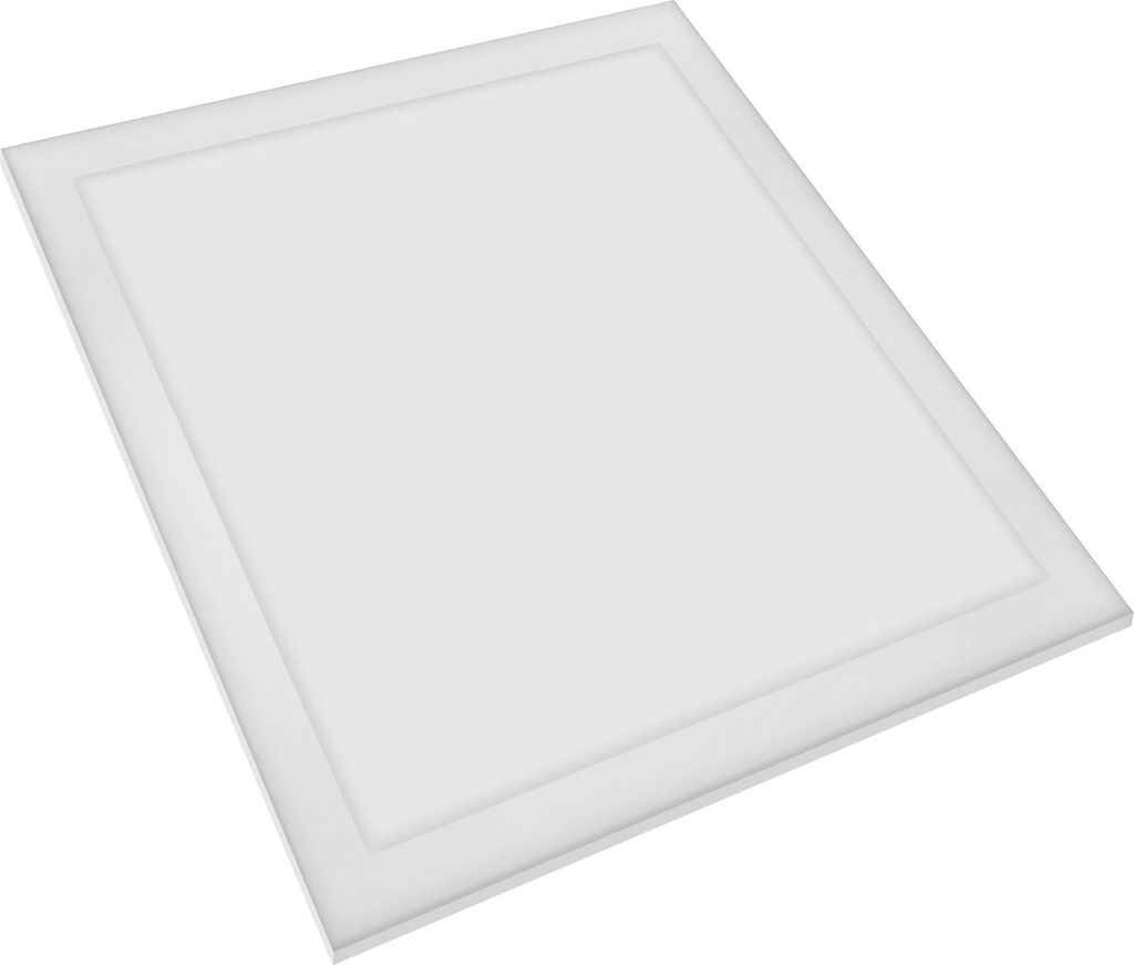 A white LED panel is shown from a diagonal angle against a white background.