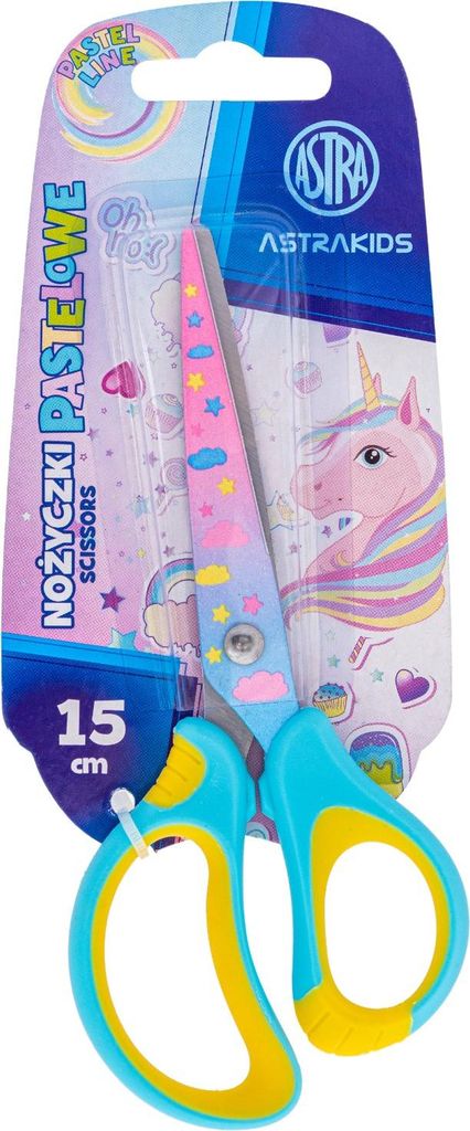 Ciseaux ergonomiques 15cm blister Unicorn Pastel Line Astra Image du produit 