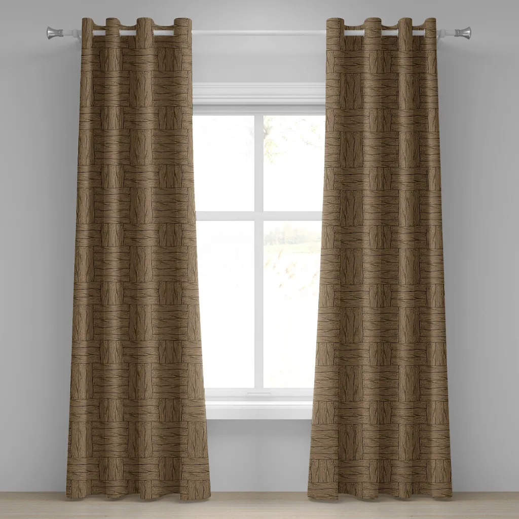 Rideau rustique effet bois pour masquer le vis-à-vis 280x245 cm
