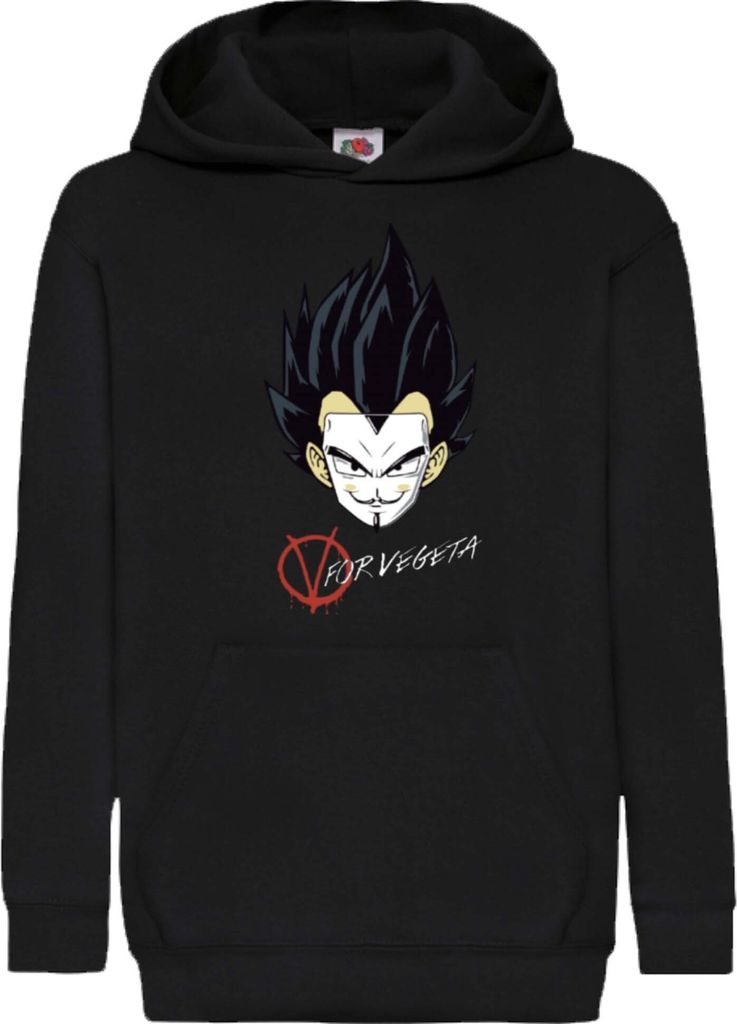 Kinder Kapuzenpullover Dragon Anime Manga Ball Z V For Vegeta, 7-8 Jahr - 128 / Schwarz