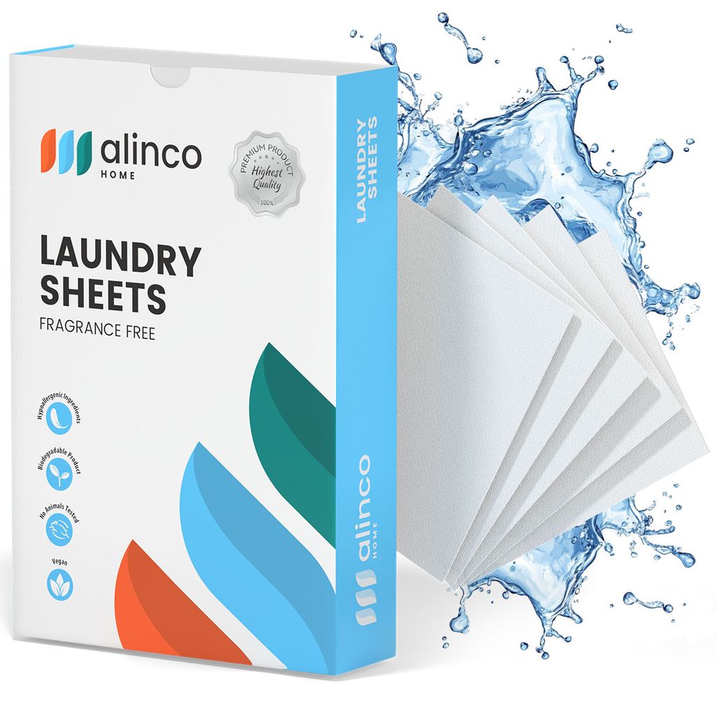 Alinco Waschmittelblätter – pflanzlich, plastikfrei & Zero Waste – sanft zu empfindlicher Haut – geruchlos – 60 Waschgänge
