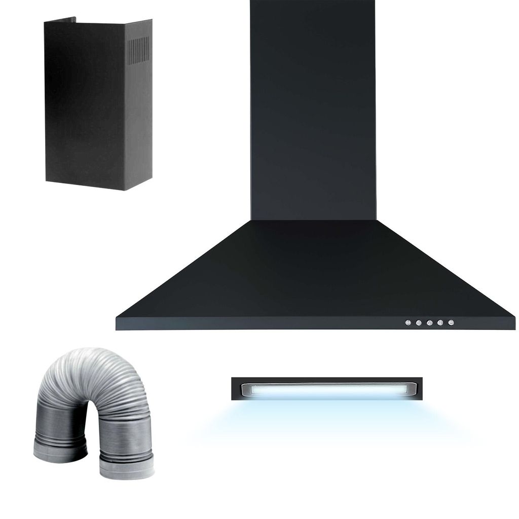 MPM MPM-60-OK-28 Wand-Kaminhaube 348 m³/h Shwarz 60cm Produktbild 