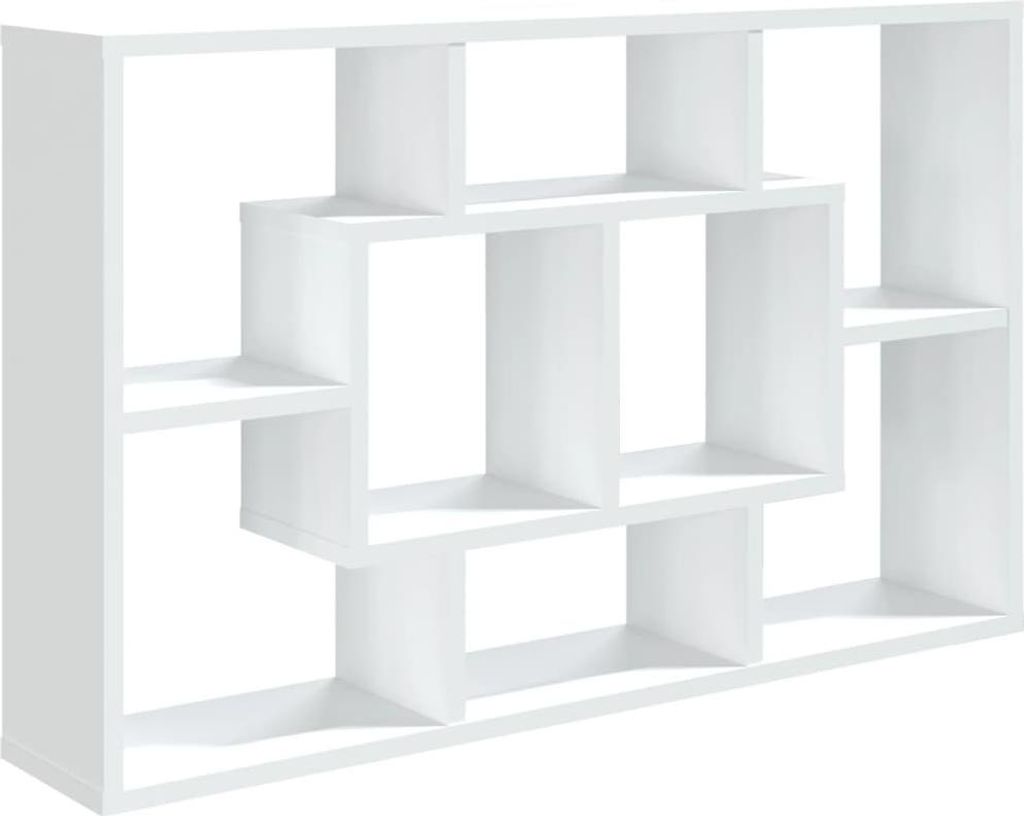 vidaXL Nástenná polica biela 85x16x52,5 cm odvodený výrobok Obrázok produktu 