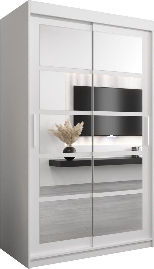 Kleiderschrank, Schiebetürenschrank Schlafzimmer, Schrank mit Spiegel ROMA 2 120 cm