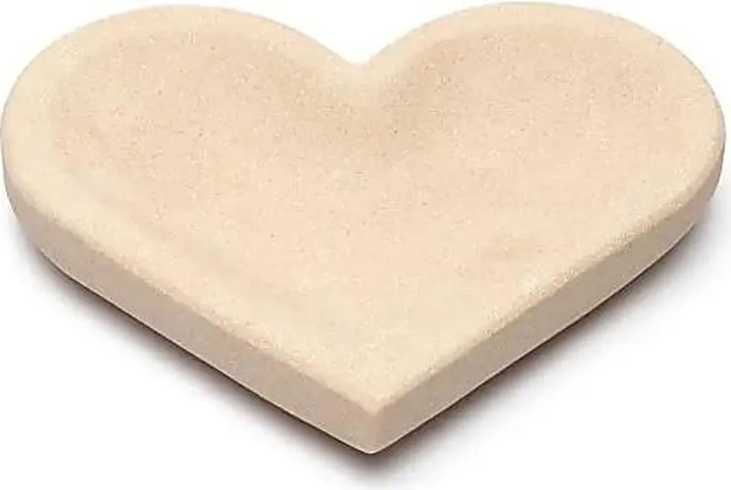 Petit Plateau Coeur Grès Rose Pastel - Décoration Durable 13x15x2,5 cm