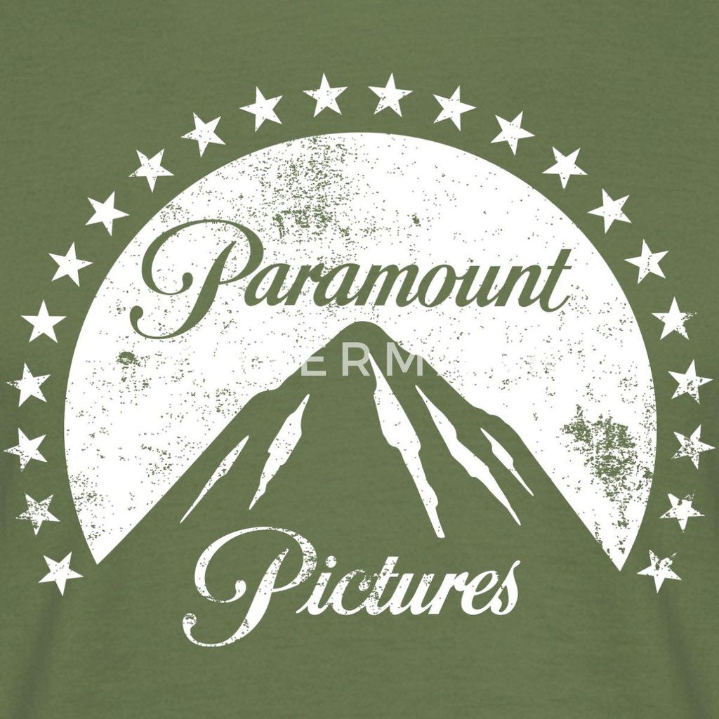 Spreadshirt Paramount Pictures Weißes Logo Im Vintage-Stil Männer T-Shirt, XL, Militärgrün