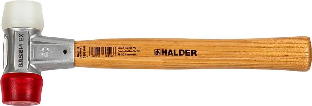 Halder Baseplex 3968 Martello Facce Intercambiabili Acetato e Nylon Professional - 16