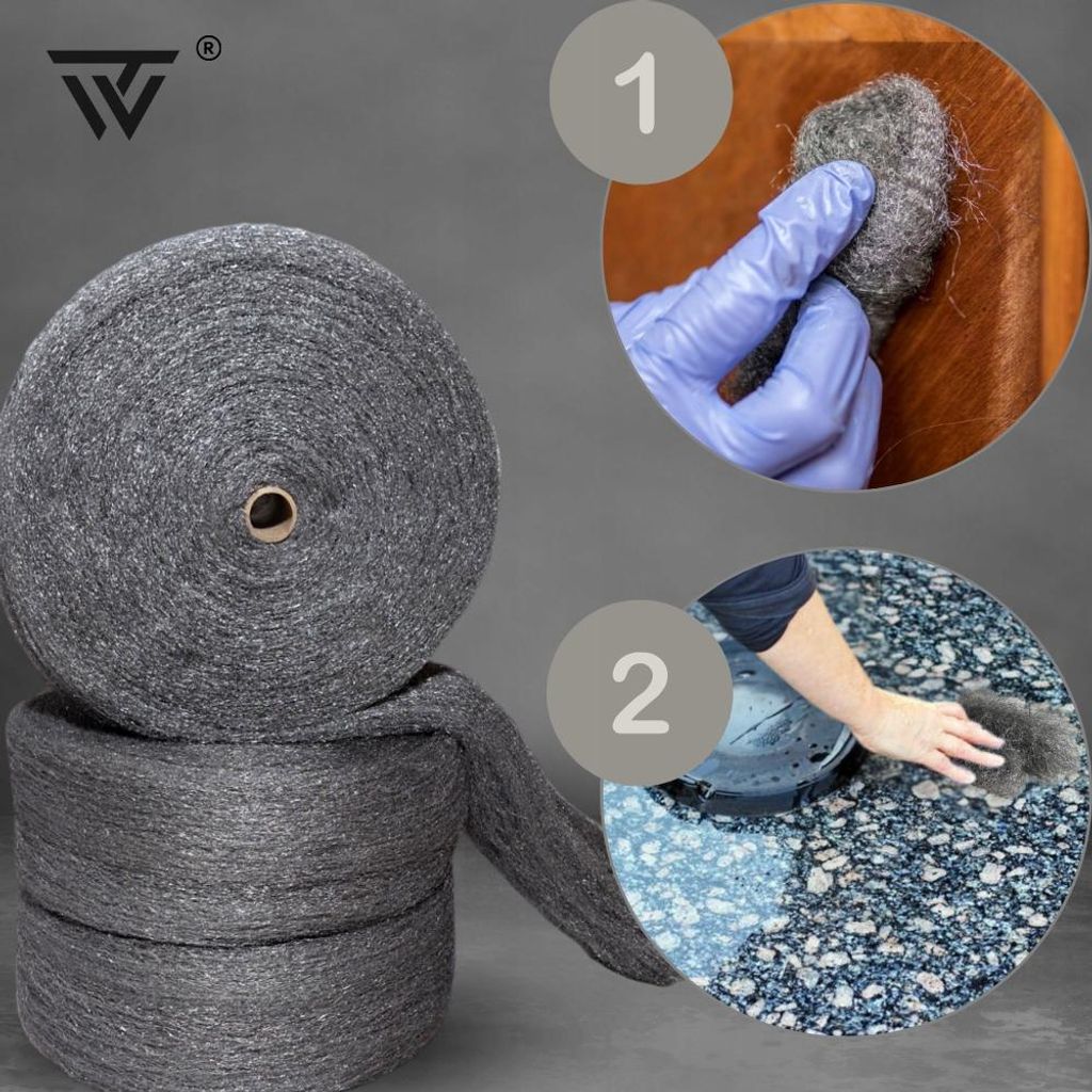 00000 Stahlwolle 2 kg Pro Grade Stahlwolle Rolle zum Reinigen, Entfernen von Rost, Polieren von Holz und Metalloberflächen