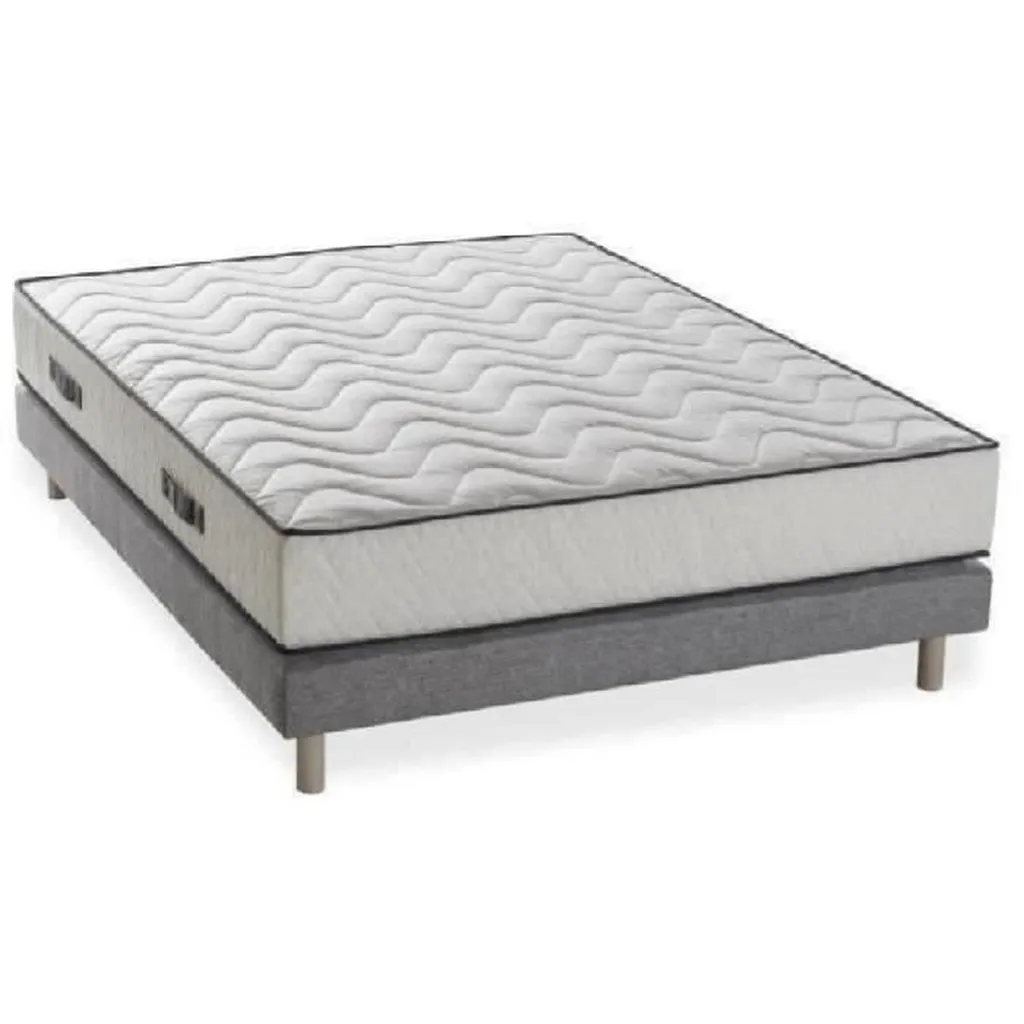 Ensemble Matelas Mousse 25 cm et Lit Boxspring 140x190 cm - Confort Ferme