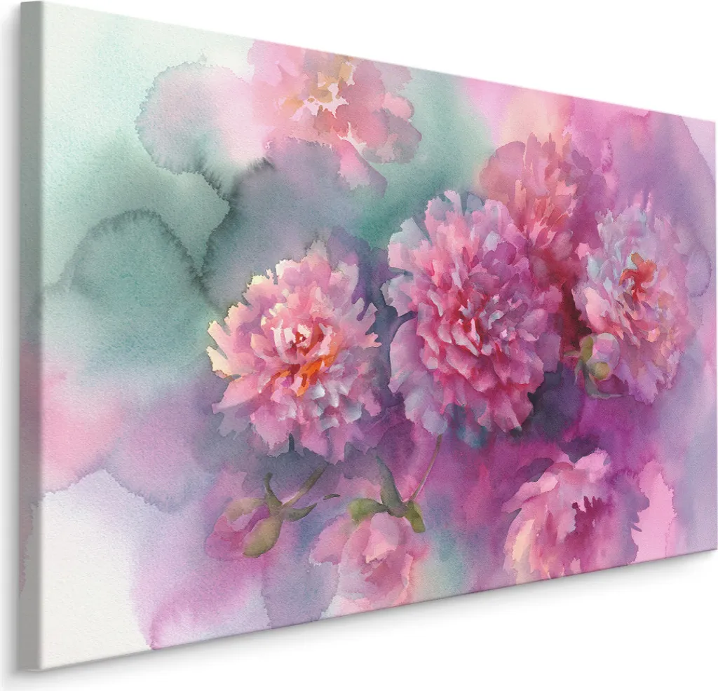 Quadro su Tela XXL 120x80 cm - Peonie Fiori Natura Stampa HD