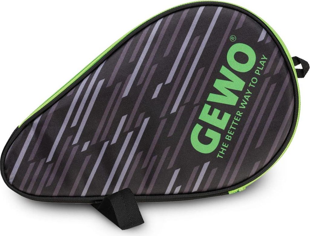Tischtennisschlägerhülle GEWO Rundhülle Stripes, Tischtennishülle Schwarz/Lime