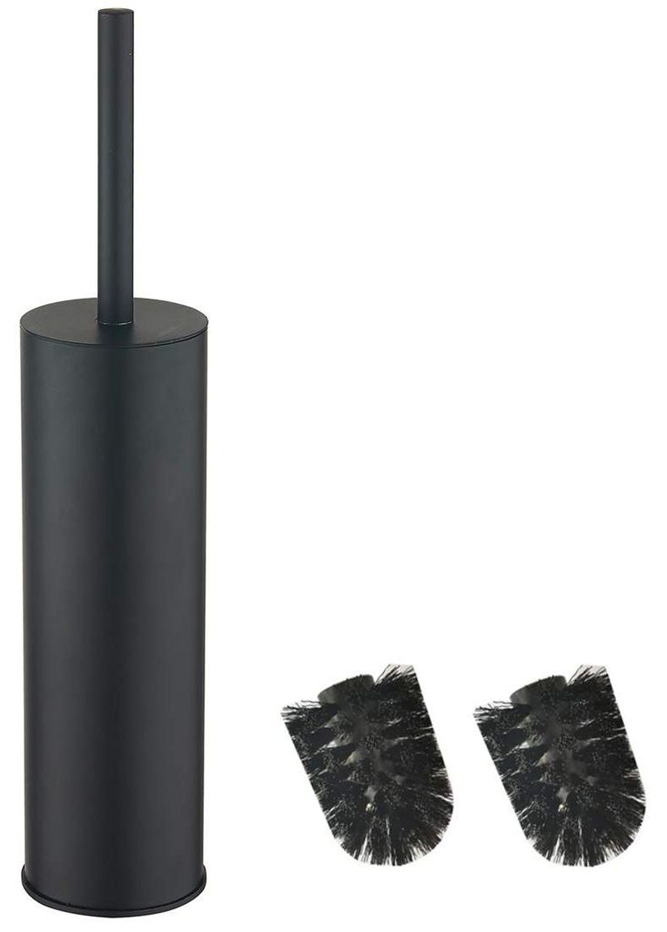 Runder, länglicher Toilettenbürstenhalter aus Edelstahl 304 (schwarz)