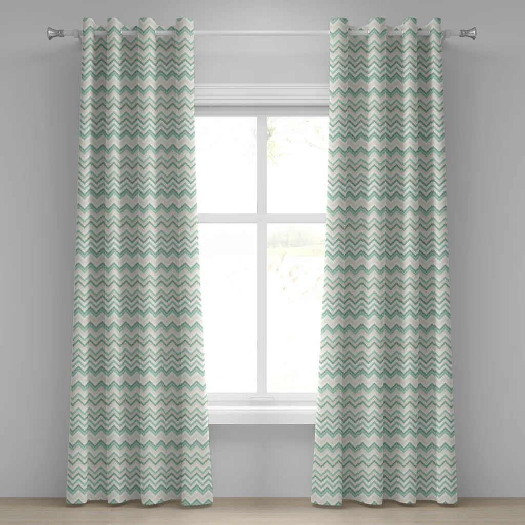 Paire de rideaux décoratifs 280x175 cm motifs abstraits bleu pétrole