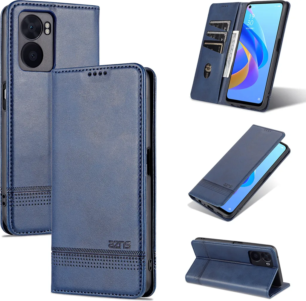 Custodia Oppo A57 5G Blu: La Cover Portafoglio Tutto-in-Uno con Stand