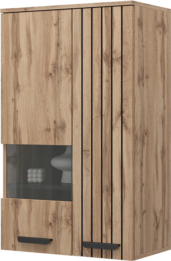 Armoire murale Vicco Amber Marron de 60,2 cm au design moderne 2 portes