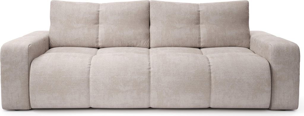 Sofa DUCA mit Schlaffunktion, Schlafsofa, Wohnzimmersofa, Couch, Soffa, Bettsofa, Jersey-Stoff – Beige FLOW 03
