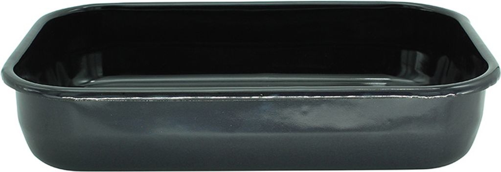 Karl Krüger 14126BL Auflaufschale 26 cm / 2 Liter, Serie BLACK, Stahl emailliert / Auflaufform / Ofenform
