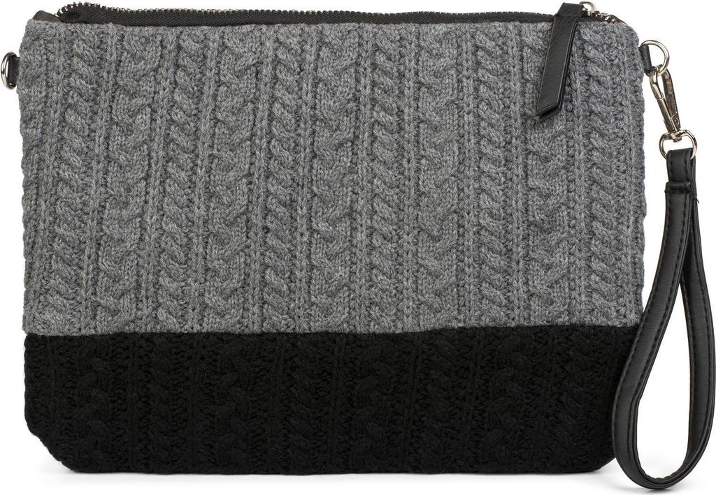 styleBREAKER Clutch Tasche mit Zopfmuster, abnehmbarer Schultergurt und Handschlaufe, Schultertasche, Abendtasche, Damen 02012202