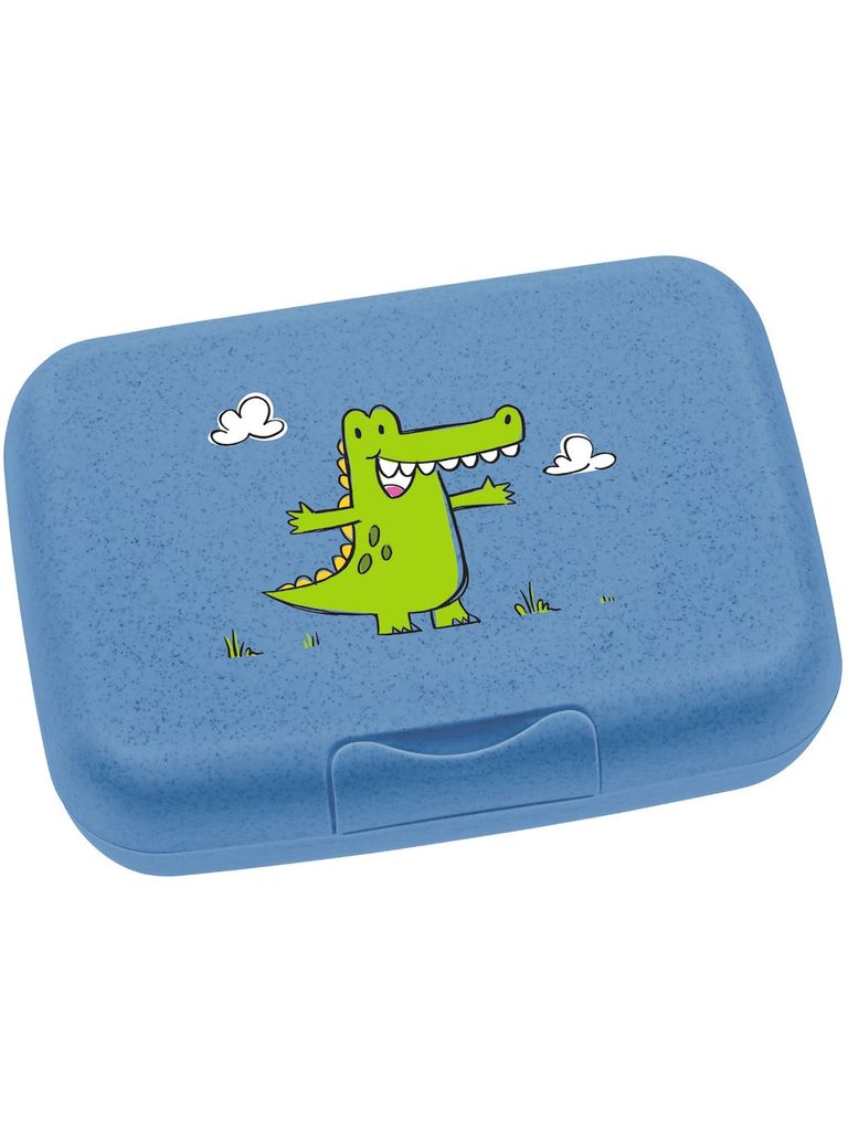 Leonardo Brotdose Bambini Krokodil, Frühstücksdose, Lunchbox, Kunststoff, blau, 022858
