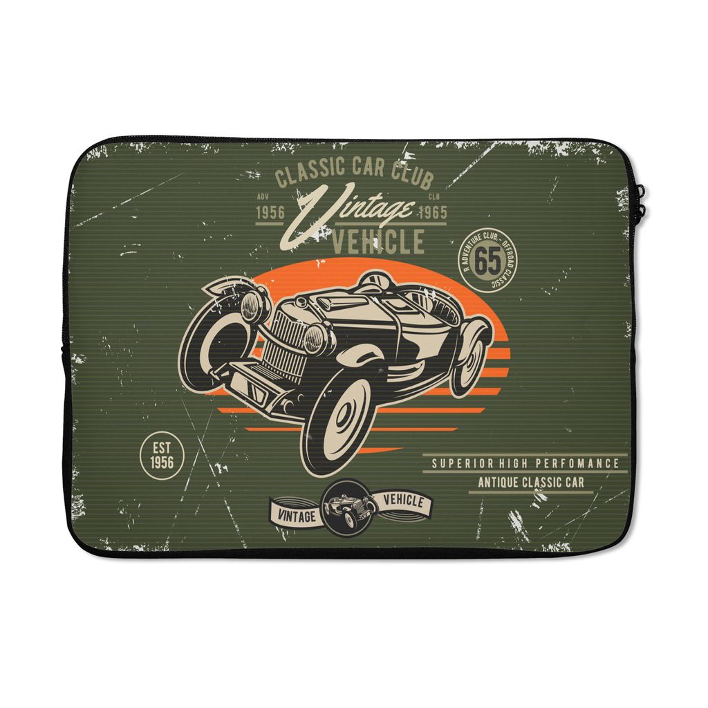 MuchoWow Laptop Hülle 13 Zoll Oldtimer - Oldtimer - Auto Laptoptasche - Laptophülle - Sleeve - Rundumschutz