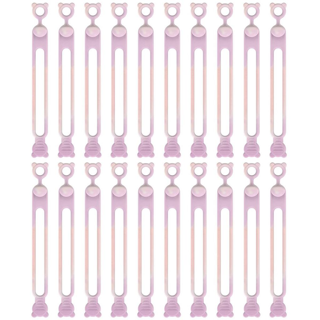 Wiederverwendbare Silikon-Kabelbinder, Kabel-Organizer, Reisezubehör für Zuhause und Büro, 20 Stück