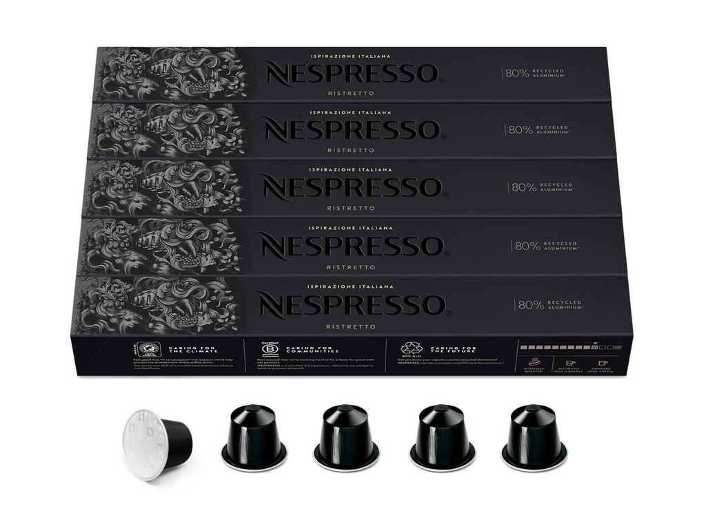 NESPRESSO ORIGINAL Ristretto, Dunkle Röstung, 50 Kaffeekapseln