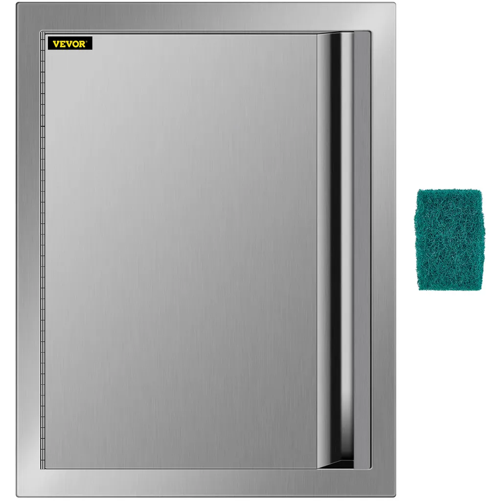Porte de Nettoyage pour Barbecue 43x61cm en Inox Idéale Îlot de Cuisson