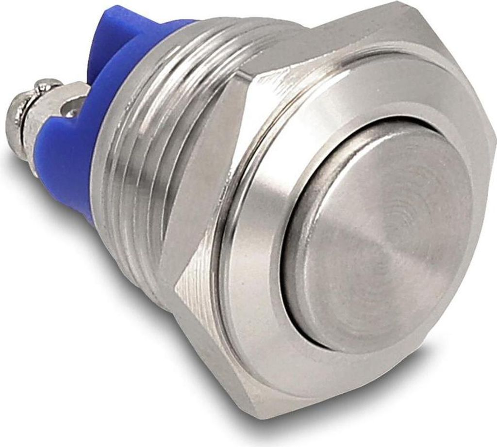 Delock Drucktaster zum Einbau 16 mm 2 x Schraubklemme Taster hoch
