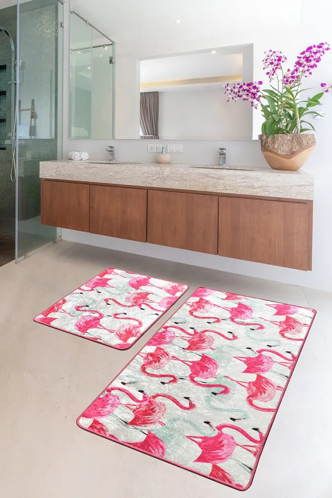 Mijolnir Vogel Tappetino Bagno Rosa 700g/m² | Morbido e Lavabile