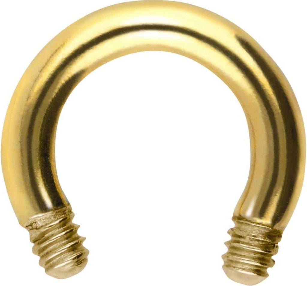 Ohrpiercing, Nasenpiercing, Septum Piercing Chirurgenstahl Hufeisenring ohne Kugeln Gold Innendurchmesser: 5mm + Stabstärke: 1,6mm
