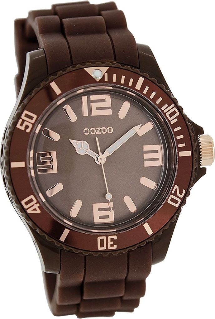 Oozoo Silikon Damen Uhr matt Analog Quarzuhr Armband braun Timepieces D2UOC5059A