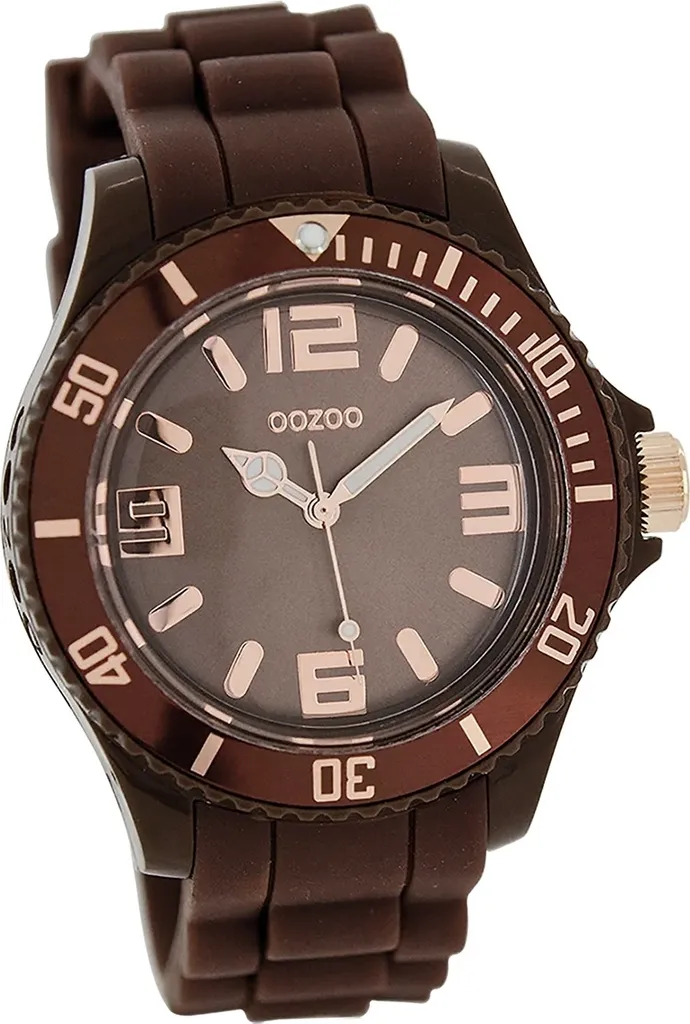 Montre Oozoo silicone brun pour femme idéale pour le quotidien et sport