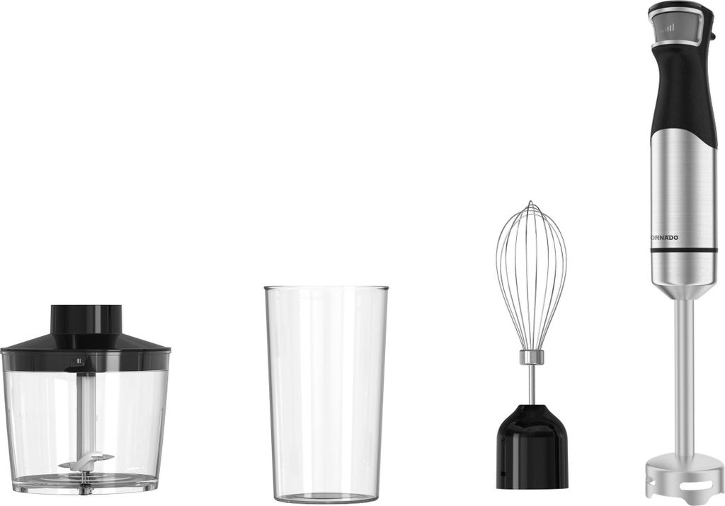 Tornado Stabmixer, 1000 W, Edelstahl, stufenlose Geschwindigkeit, inkl. Zubehör