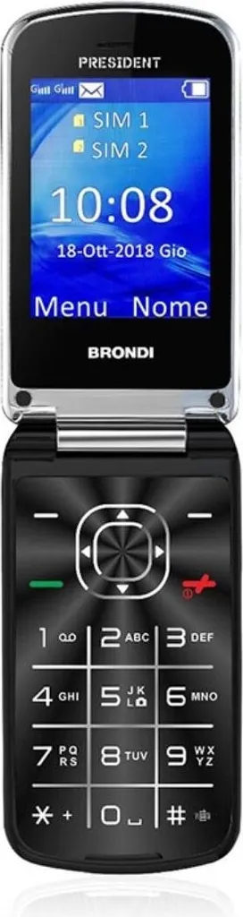 Téléphone Portable à Grand Écran Brondi President avec Double Carte SIM