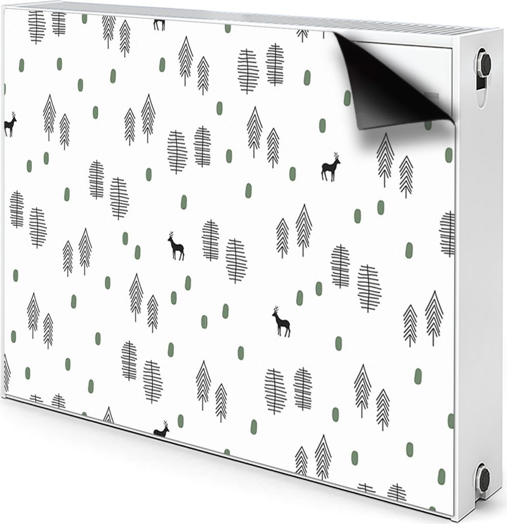 Magnet Heizkörperverkleidung Heizkörper-Abdeckung Heizung Heizkörper 100x60 cm - Hirsch, W, Wald