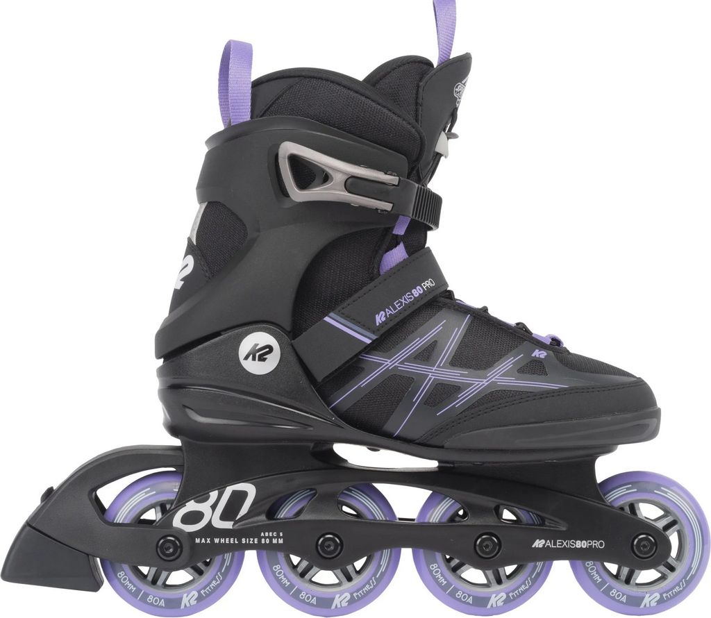 K2 Inline Skates ALEXIS 80 PRO, Damen, Größe 37 Schwarz/Lavendel