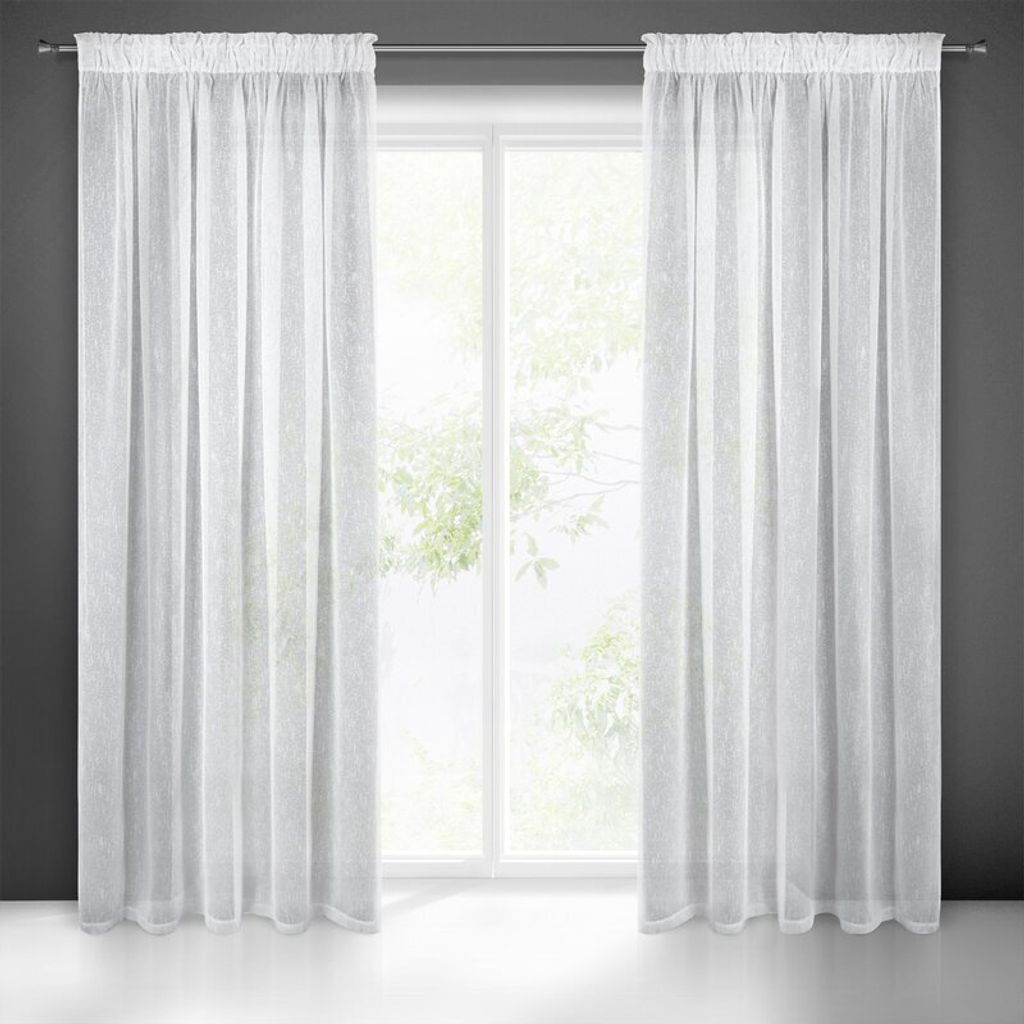 Záclona IDA biela 140x250 cm volánová páska tunelová šnúrka Obrázok produktu 