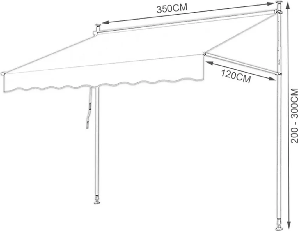 Offerta Tenda da Sole Fiqops 3.5M Beige: Retrattile e Impermeabile - 2