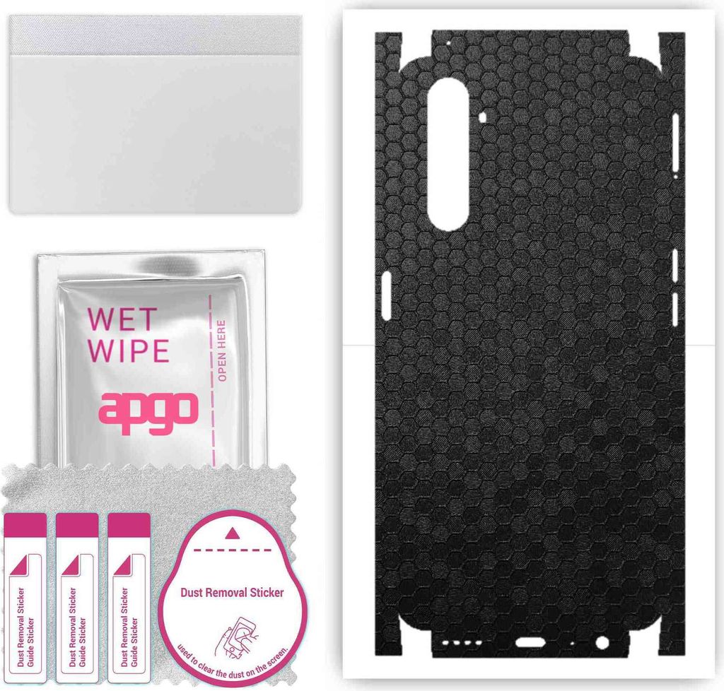 apgo Rückseite + Seiten Schutzfolie, Skin, kompatibel mit Realme 6 Pro, Hinten Displayschutzfolie aus Vinylfolie, kratzfest, einfache Montage - Sc...