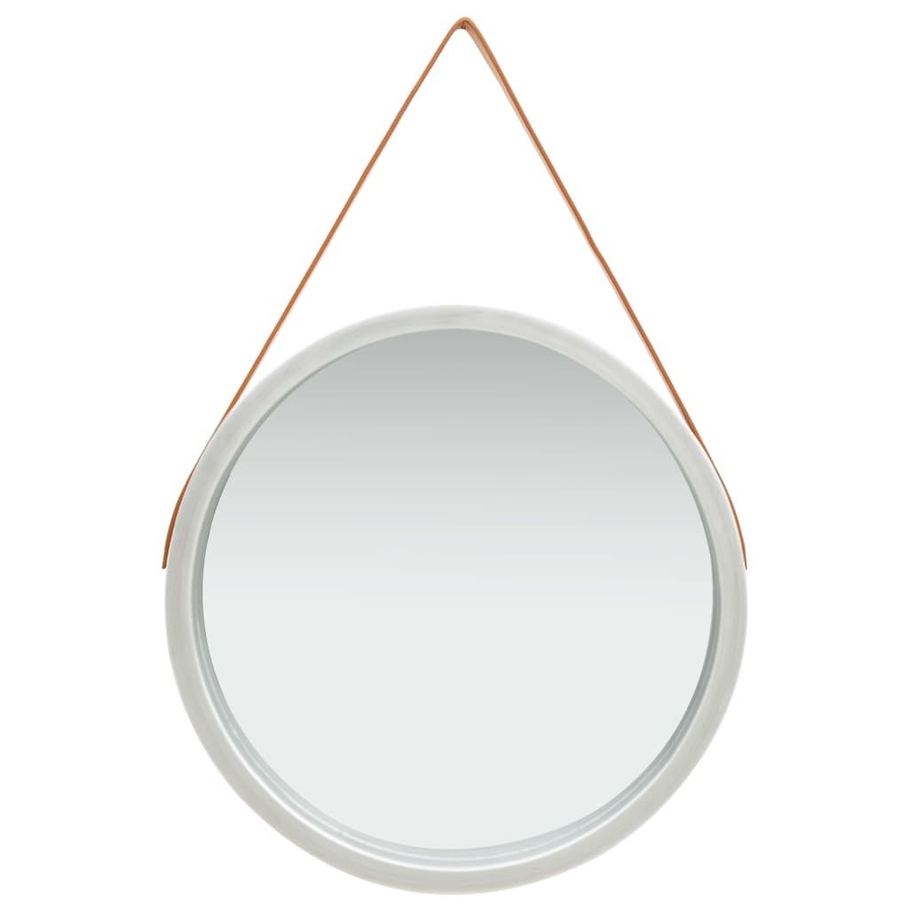 Wandspiegel mit Gürtel 60 cm Silbern