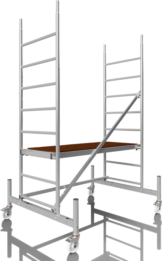 Échafaudage roulant aluminium ALTEC Rollfix 300 mobile avec traverse