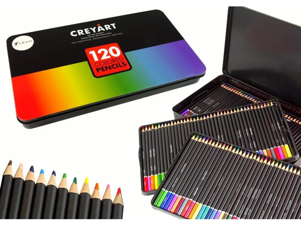 Boîte de crayons de couleur lot de 120 nuances pour loisirs créatifs