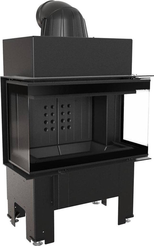 Kamineinsatz KRATKI NBC 680/280 7 kW Ø 160 schwarz Verkleidung