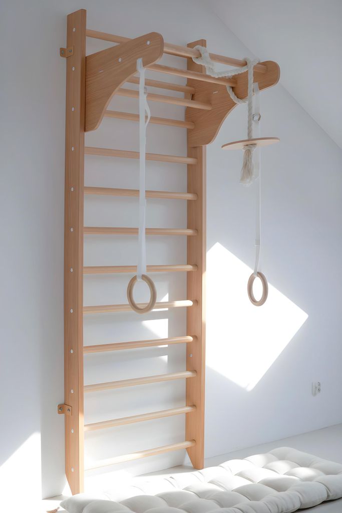 Sprossenwand aus Holz Kinder Wood Kinderzimmer | Kletterwand Kinder | Spielplatz