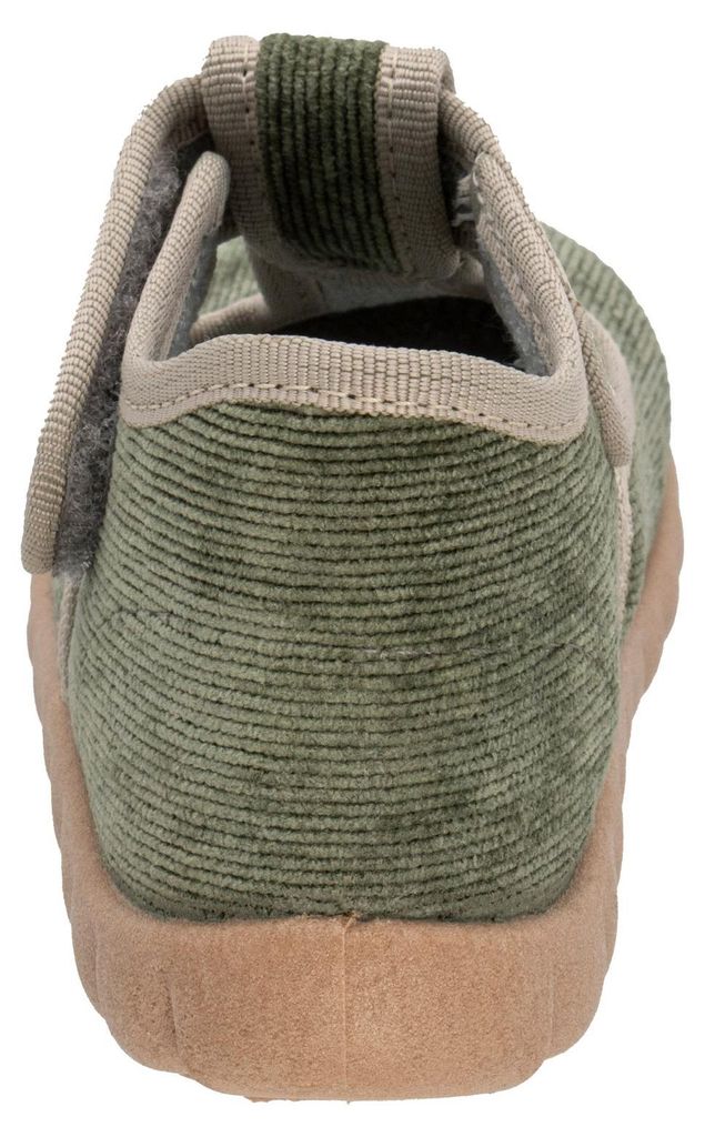Fischer Kinder Hausschuh Cord mit Klettverschluss 551550, Größe:22 EU, Farbe:Grün