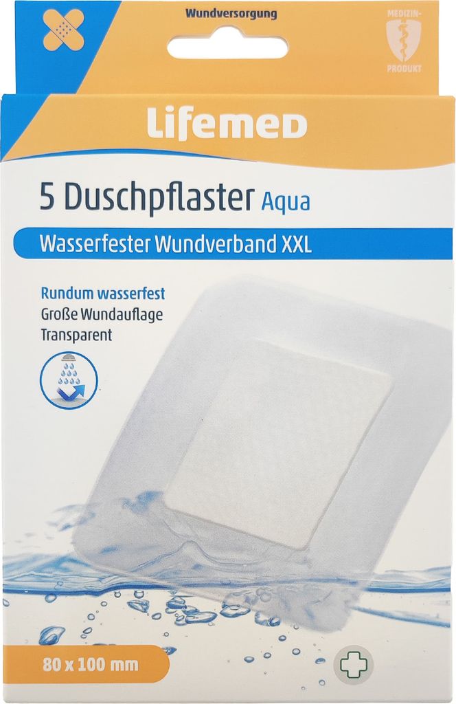 Lifemed Duschpflaster "Aqua XXL" transparent 5 Stück Produktbild 2